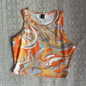 orange high neck tank top, never worn.